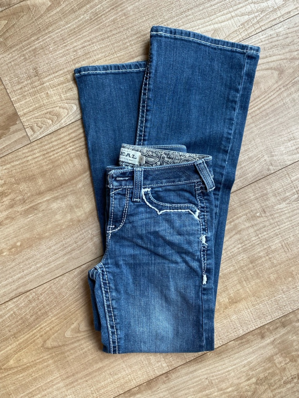 Ariat Medium Blue Girls Denim Jeans with Whiskering